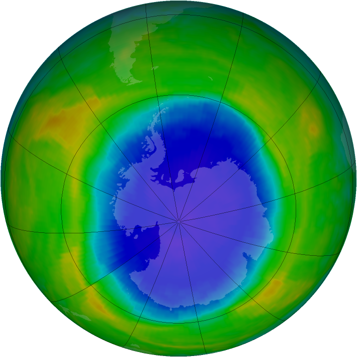 Antarctic ozone map for 14 November 1987